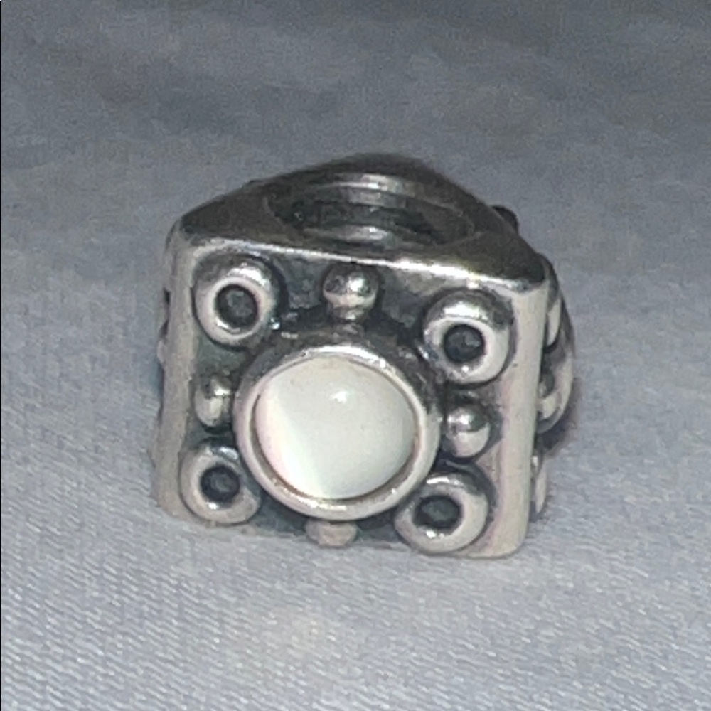 Pandora Triangle Moonstone Charm, Sterling Silver, Retired